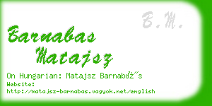 barnabas matajsz business card